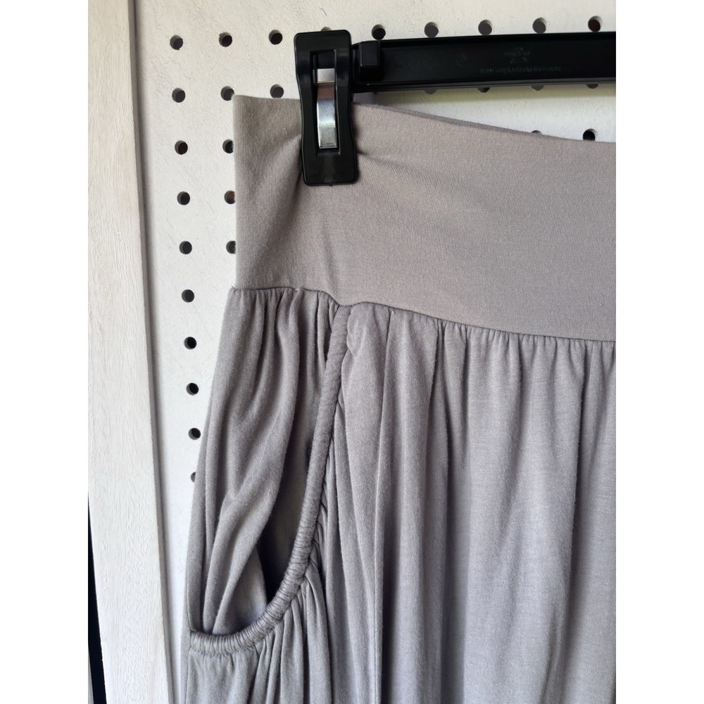 Garnet Hill Favorite Maxi Skirt Cotton Modal Pocket Gray Womens PM - Picture 3 of 7